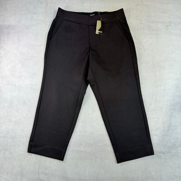 Torrid Black Cropped Elastic Waist Pull On Pants Women‎ Size OOXS New - Picture 1 of 10